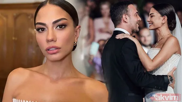 Taze gelin Demet Özdemir'den yatak pozu geldi! Şaşaalı gelinliklerinden biriyle sere serpe yatak pozu! Eşi Oğuzhan Koç... - 1