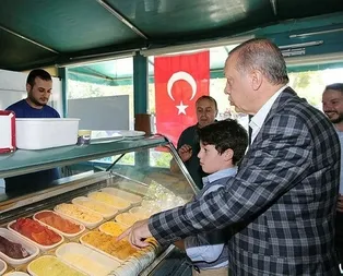 Cumhurbaşkanı Erdoğan torununa dondurma aldı