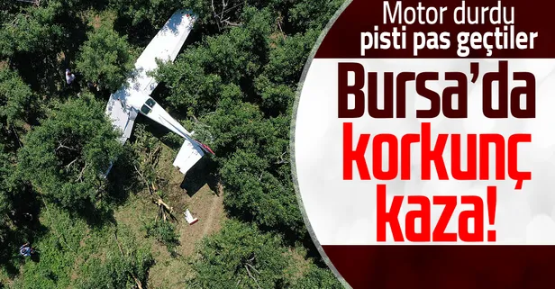 Bursa'da Cesna 172 tipi eğitim uçağı meyve bahçesine mecburi iniş yaptı! Uçak kazasının nedeni ortaya çıktı