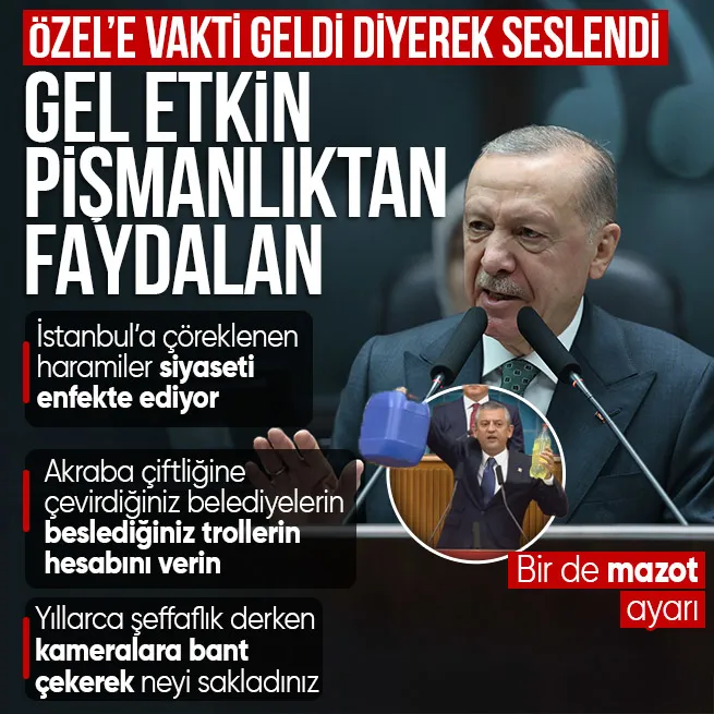 Başkan Erdoğandan Özgür Özele çağrı: Gel etkin pişmanlıktan faydalan | Bir de mazot ayarı
