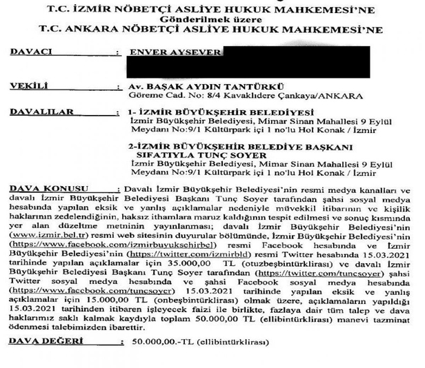 Yağlı ihalesi iptal edilen yandaş Enver Aysever'den CHP'li Tunç Soyer'e 50 bin liralık dava-1