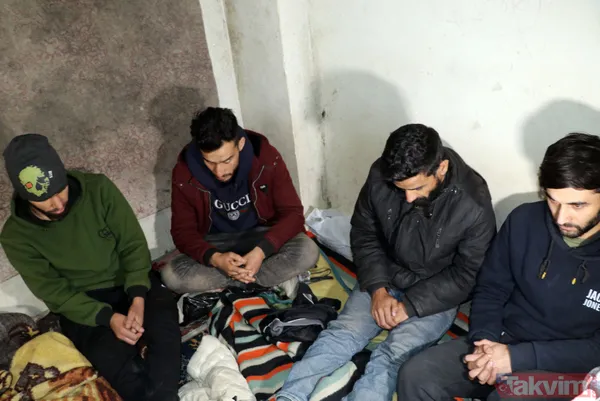 Van'da metruk binada Afganistan uyruklu 13 göçmen yakalandı - 10