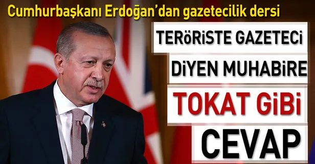 Cumhurbaşkanı Erdoğan'dan İngiltere'de gazetecilik dersi