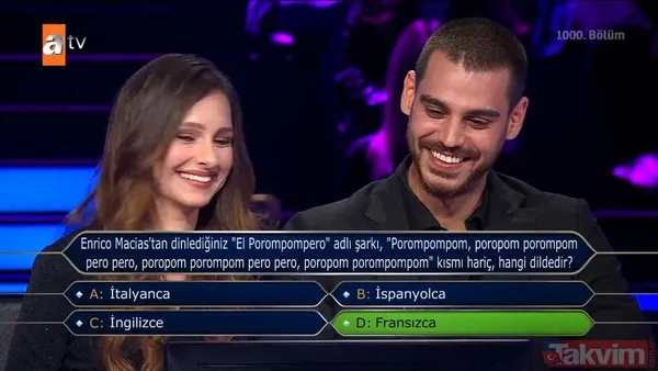 Kim Milyoner Olmak İster'de Kenan İmirzalıoğlu'ndan Yusuf Çim ve Feyza Sevil Güngör'ü pes ettiren 200 bin TL'lik 'TDK' sorusu - 36