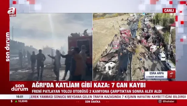 Ağrı Tutak'ta katliam gibi kaza! Freni patlayan yolcu otobüsü dehşet saçtı: 7 ölü 2'si ağır 11 yaralı