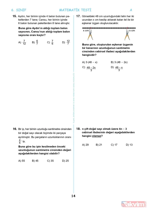 A-B-C-D kitapçığı İOKBS PYBS sayısal soruları PDF İNDİR! İOKBS Bursluluk 5.6.7.8.9.10.11. SINIF sayısal FULL soru kitapçığı 2022! Matematik, Geometri, Fen, Kimya, Fizik soru ve cevap anahtarı! - 47
