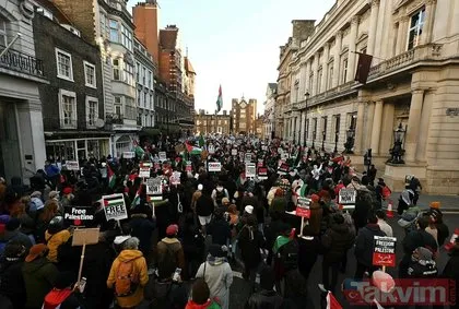 On binler Filistin’e destek için toplanmaya devam ediyor! Ellerde Filistin Bayrakları, dillerde İsrail’e desteği sona erdirin