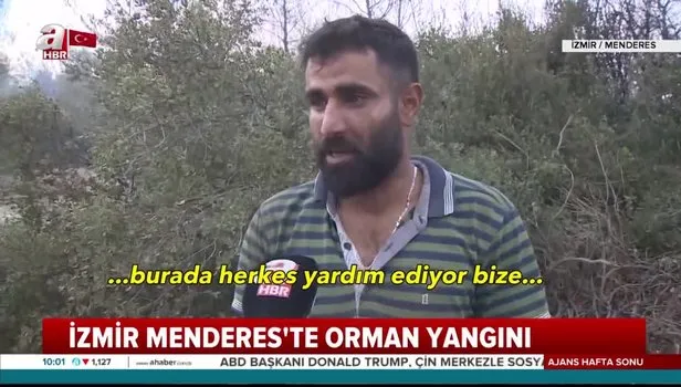 Suriyeli Hasan İzmir'deki yangında elleriyle toprak taşıdı! Yaşadıklarını A Haber'e anlattı