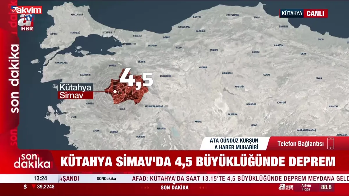 Kütahya'da deprem!