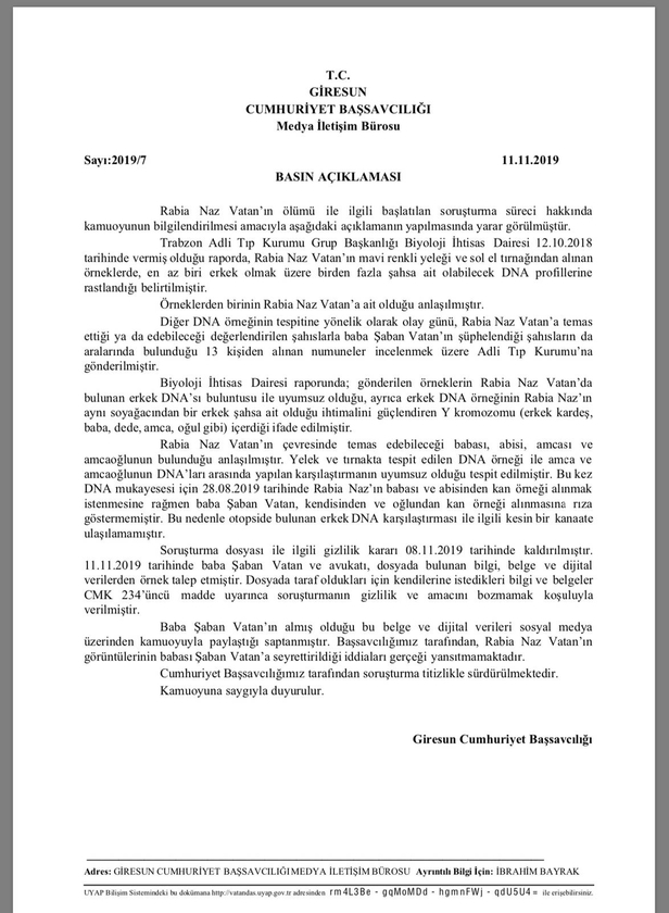 giresun-cumhuriyet-bassavciligindan-rabia-naz-vatanin-olumuyle-ilgili-sok-aciklama-1573504433972.jpg Giresun Cumhuriyet Başsavcılığından Rabia Naz Vatan'ın ölümüyle ilgili şok açıklama!-1