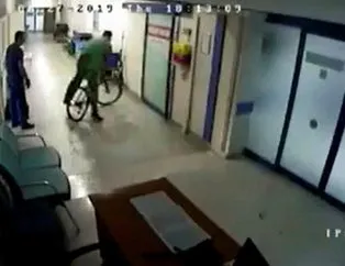 Ameliyathaneye bisikletle girdi!
