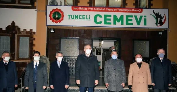 Kültür ve Turizm Bakanı Mehmet Nuri Ersoy, Tunceli’de cemevini ziyaret edip Alevi dedelerinden bilgi aldı