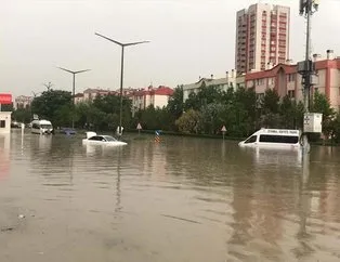 Ankara’da şiddetli yağış! Sokaklar göle döndü