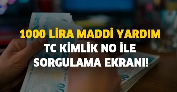 1000 lira maddi yardim tc kimlik no ile