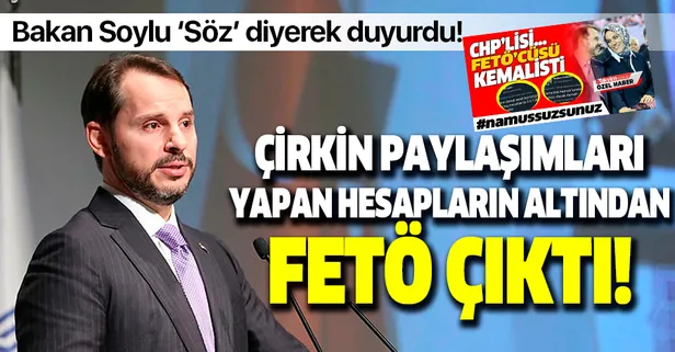 Hazine ve Maliye Bakanı Berat Albayrak'a çirkin paylaşımlarda bulunan hesaplar FETÖ bağlantılı çıktı!