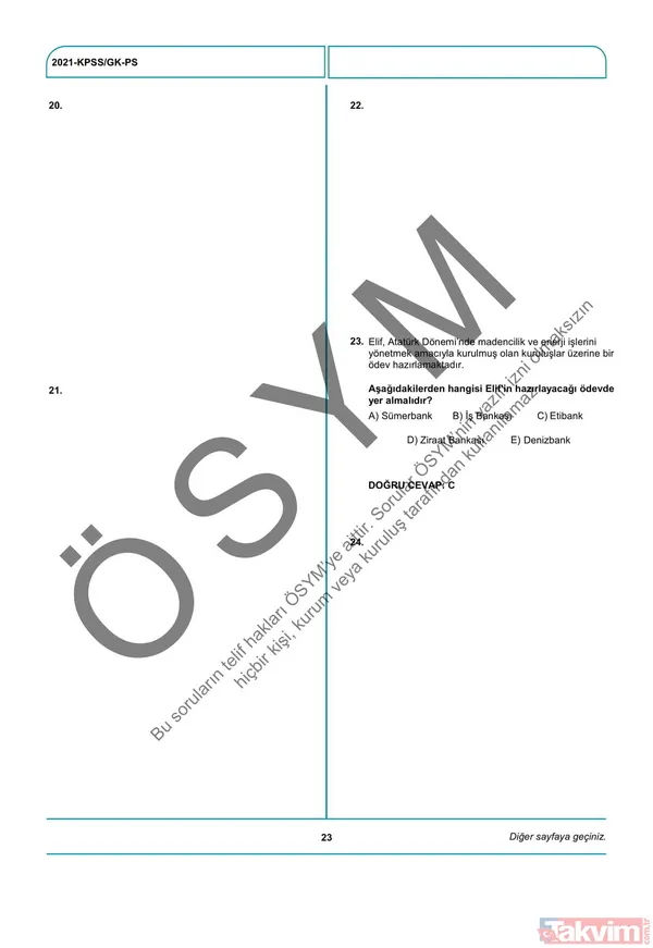 2021 KPSS soru kitapçığı ve cevap anahtarı | A Grubu ve Öğretmenlik (GY-GK- Eğitim Bilimleri) soruları - 30