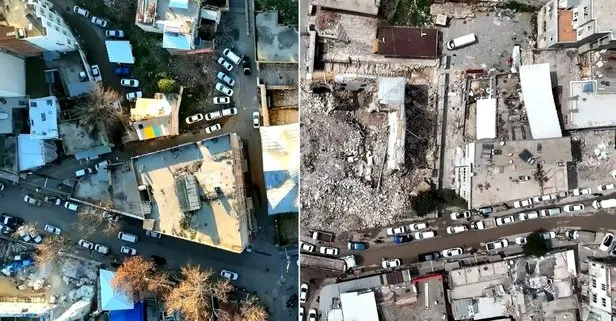 Adıyaman’da deprem öncesi ve sonrası çekilen görüntüler: Acının boyutunu gözler önüne serdi!