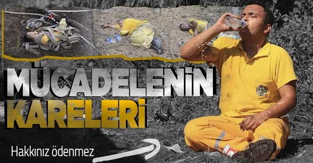 Yangınla mücadelede duygulandıran kare