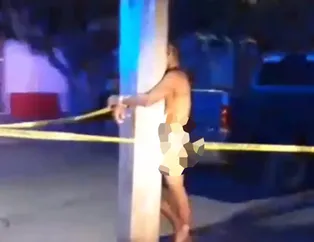 Çırılçıplak direğe bağladılar!