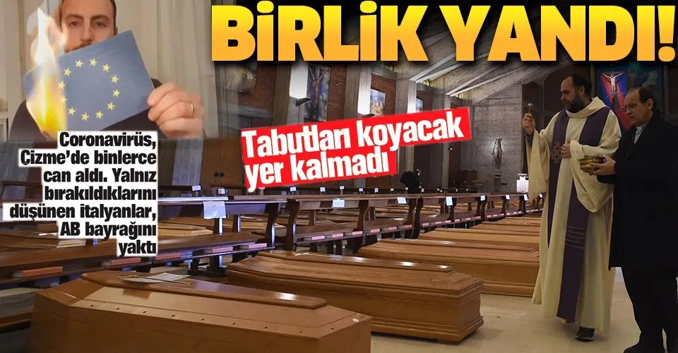 İtalyanlar Avrupa Birliği bayrağını yaktı!