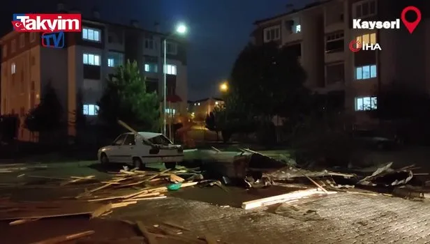 Rüzgarda uçan çatı kağıt gibi katlandı: 1 yaralı