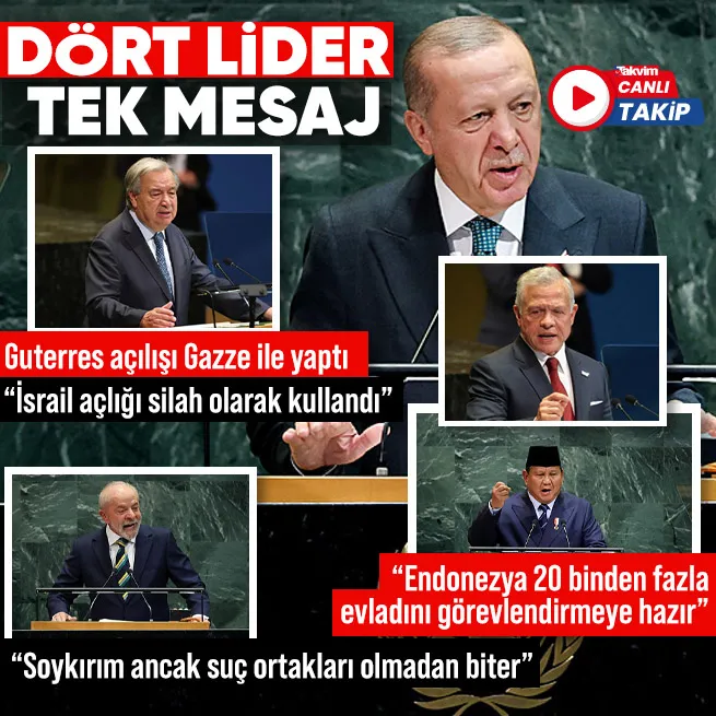 CANLI | Guterres BM Genel Kurul toplantısını Gazze ile açtı! Lula da Silva, Başkan Erdoğan ve Subianto’dan Filistin vurgusu | Trump’tan ilginç konuşma