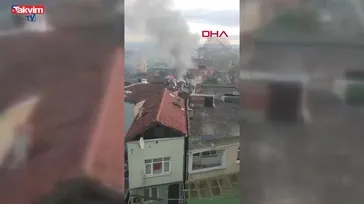 Çatalca'da müstakil ev alev alev yandı