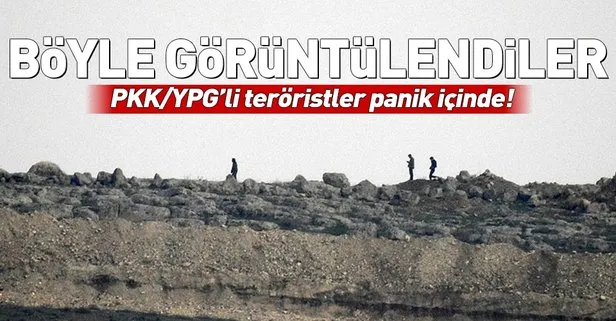 Suriye’de PKK/YPG’li teröristler hendek kazarken görüntülendi
