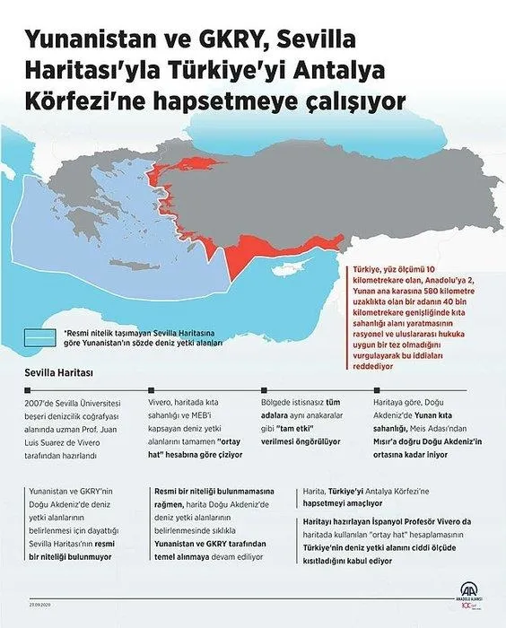 Yunanistan ve GKRY, Sevilla haritasıyla Türkiye'yi Antalya Körfezi'ne hapsetmeye çalışıyor-2