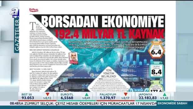 Borsadan ekonomiye 192.4 milyar TL kaynak