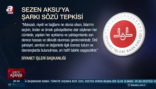 Diyanet’ten Sezen Aksu’ya şarkı sözü tepkisi