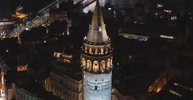 Kahramanmaraş depreminin yıl dönümü nedeniyle Galata Kulesi'ne video yansıtıldı!