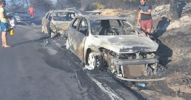 İzmir Seferihisar’da 58 araç kül oldu