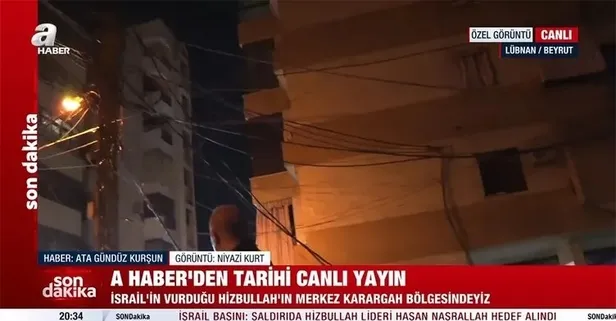 Lübnan'daki patlama noktasında tarihi yayın! A Haber ekibi olay yerini ilk kez görüntüledi