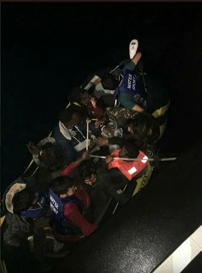 Son dakika: Bodrum açıklarında 82 kaçak göçmen yakalandı-1