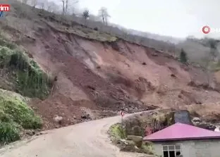 Trabzon’da heyelan! O anlar kamerada