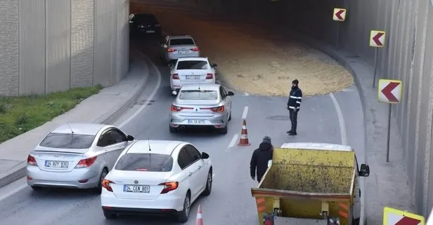 İstanbul trafiğinde sürücülere çamur şoku