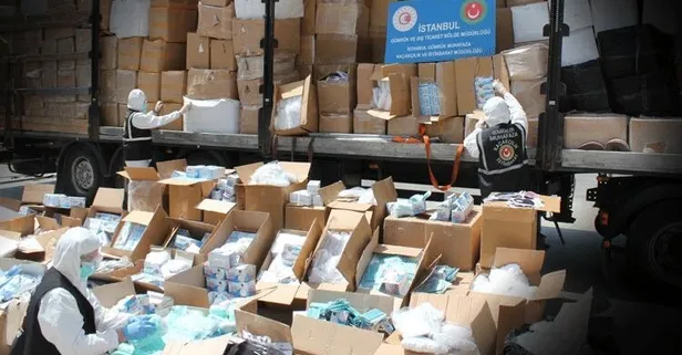 Son dakika: İstanbul’da dev operasyon! Yüz binlerce maske ve koruyucu tulum ele geçti