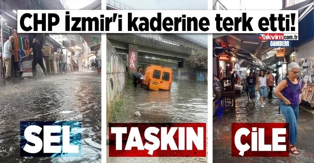 İzmir’i sağanak vurdu! Araçlar yolda kaldı, çarşıyı su bastı