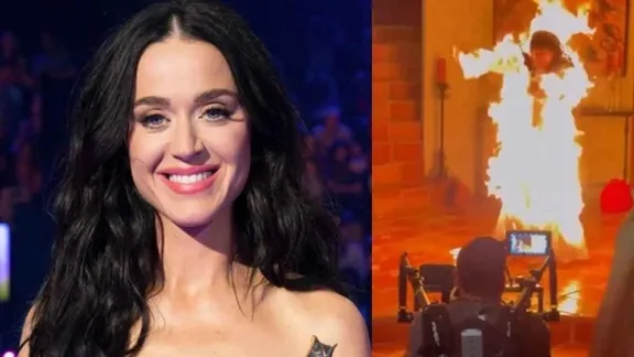 Katy Perry alevler içinde kaldı! Görüntüler viral oldu!