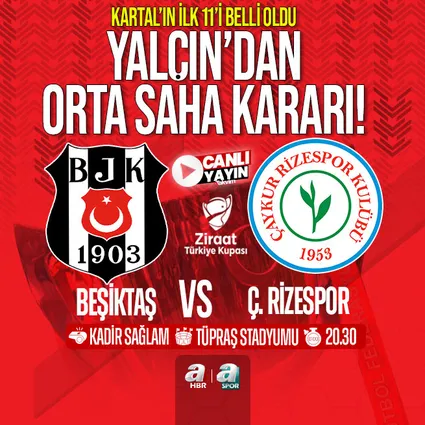 Beşiktaş’ın Rizespor maçı ilk 11’i belli oldu