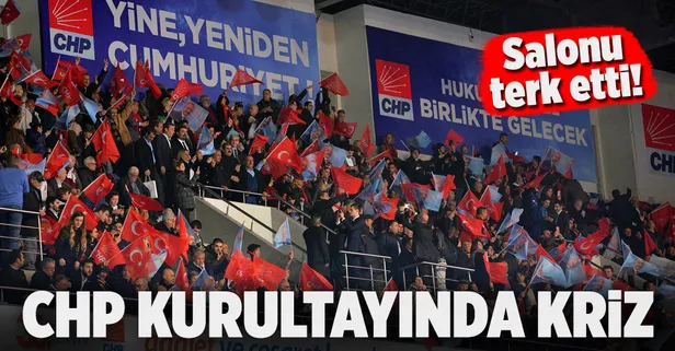 CHP kurultayı krizle başladı! Salonu terk etti