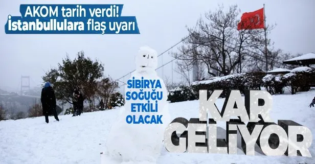 SON DAKİKA: İstanbul’a kar yağacak mı? AKOM’dan Sibirya soğuğu ve kar yağışı uyarısı