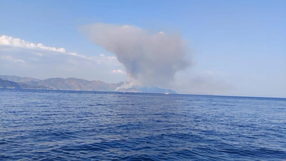 Alevler sarp araziyi sardı! Marmaris Kabakargı Koyu’nda orman yangını
