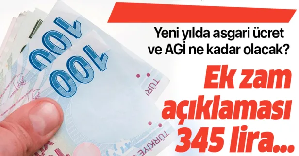 Asgari ücrete ek zam! 345 lira...