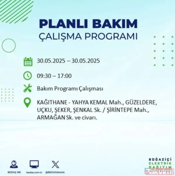 Bedaş | 30 Mayıs İstanbul Elektrik Kesintisi