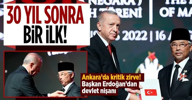 Malezya Kralı Sultan Abdullah Şah Ankara’da! Başkan Erdoğan resmi törenle karşıladı