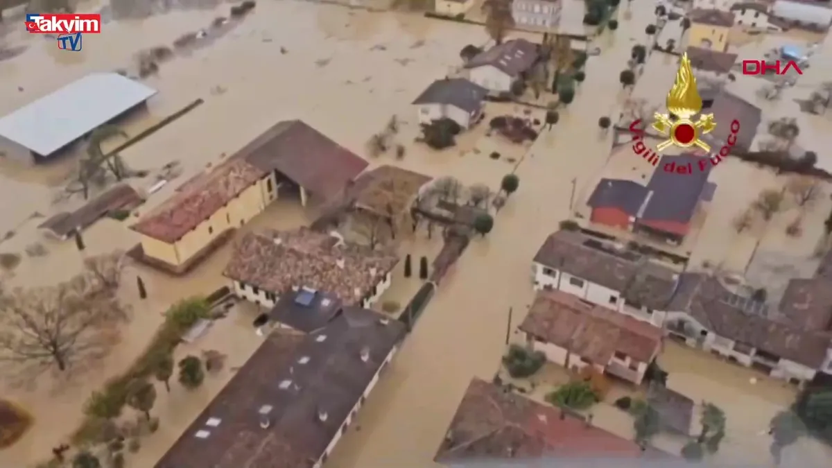 İtalya'da sel: İşte o anlar!