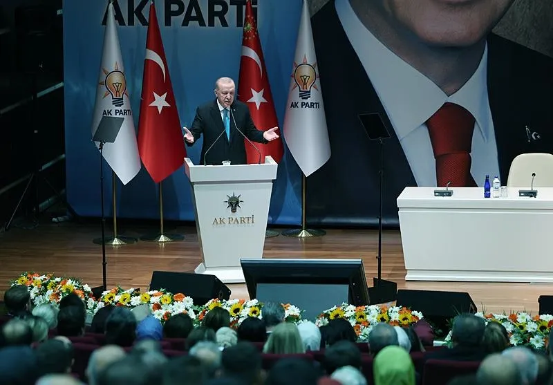 Başkan ve AK Parti Genel Başkanı Recep Tayyip Erdoğan, partisinin genel merkezinde düzenlenen AK Parti Ekonomi İşleri Başkanlığı Eğitim Programı'na katıldı.(AA)