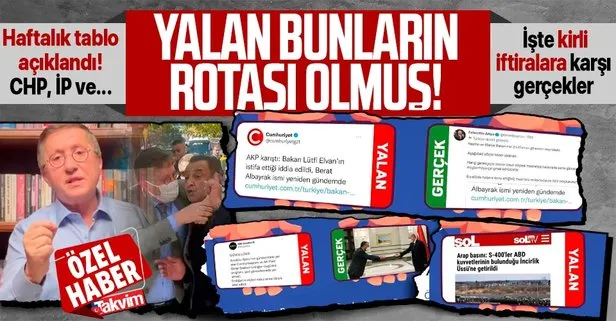 CHP, İYİ Parti ve yandaş medyanın rotası yalan olmuş! İşte kirli iftiralara karşı gerçekler... Haftalık yalanlar